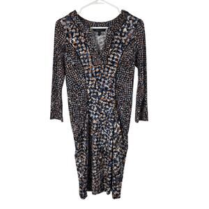 BCBGMAXAZRIA Lagen Look‎ Midi Dress XS Womens Art To Wear Multicolor